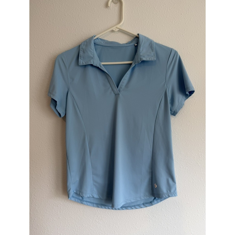 HODO SPORTS Women's Blue Mesh Athletic Polo Shirt Moisture Wicking Size S